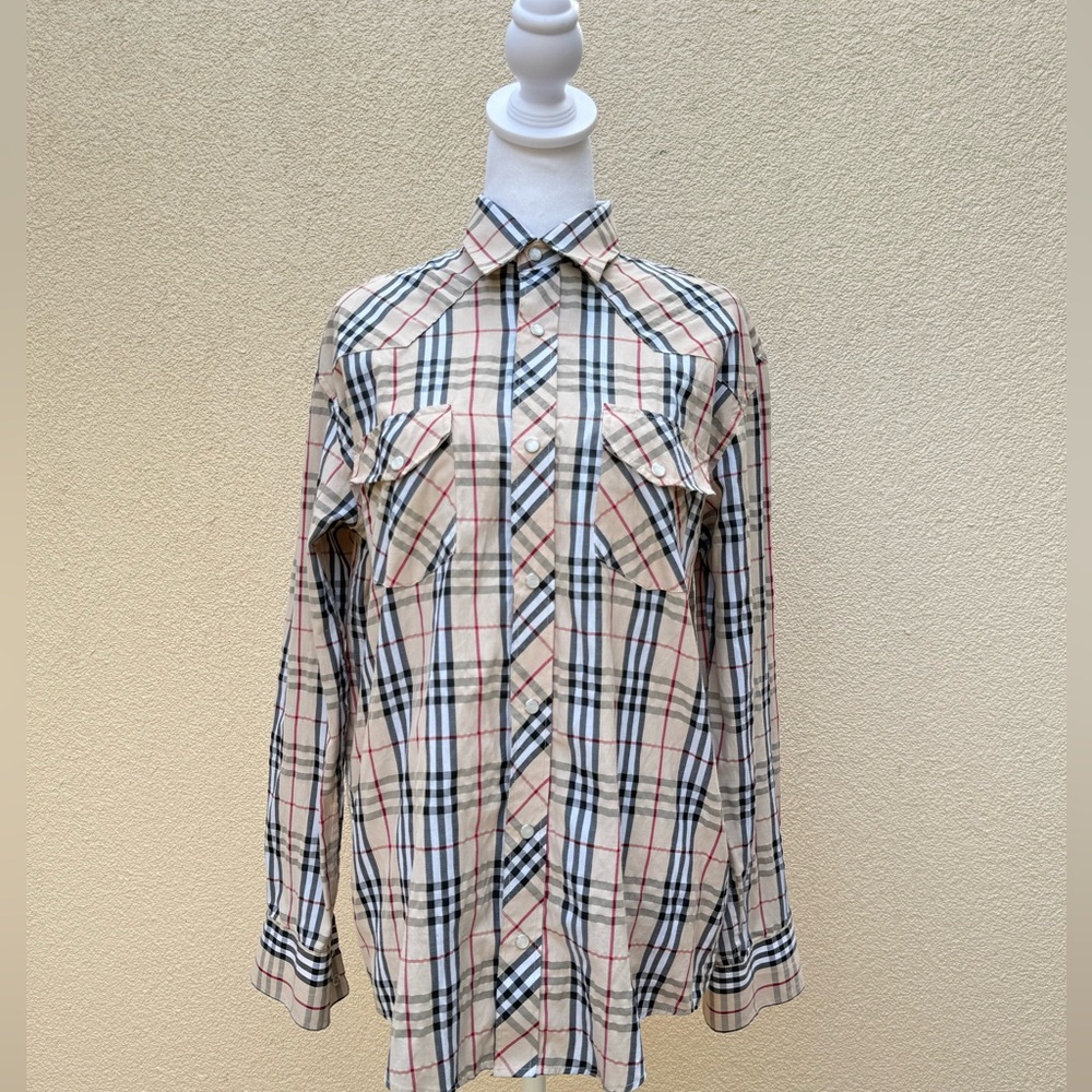 Liquidwest western clothing since 1998 plaid button down shirt burberry print